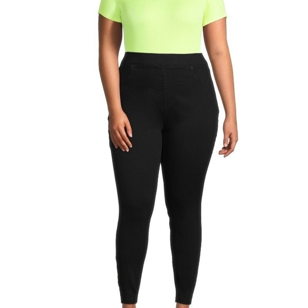 Terra & Sky Plus Size Black High Rise Pants
